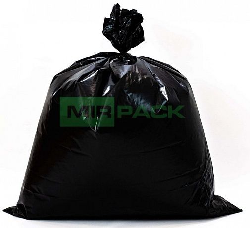 Мешки для мусора 180 литров, 120 мкм, ПВД, в пачках 50 шт., черные - Вид 1